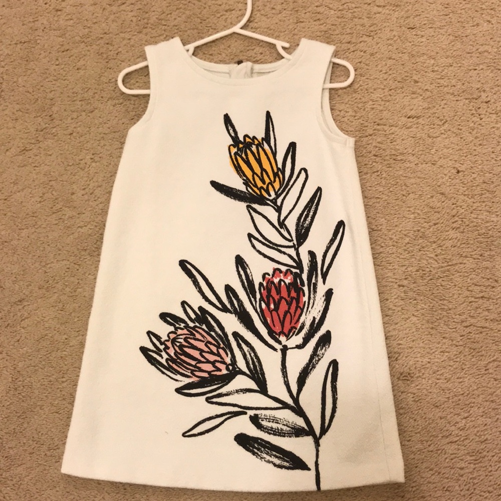 White Sleeveless Floral Dress